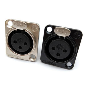 Conector XLR hembra de 3 pines HF3-Core, toma de audio para altavoz, base metálica de 3 pines para instalación en panel, venta directa de fábrica - Product Image 1