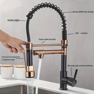 Hiện đại sang trọng Rose Gold Vòi Nước Nhà Bếp Máy trộn đôi nước Outlet Watermark đã được phê duyệt sẵn sàng để tàu cho nhà ứng dụng - Product Image 2