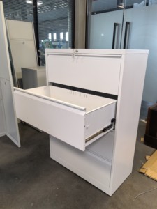 <b>White</b> 3 Drawer Steel Filing <b>Cabinet</b> Lockable Minimalist Office Furniture for Home Office <b>Storage</b> - Product Image 4