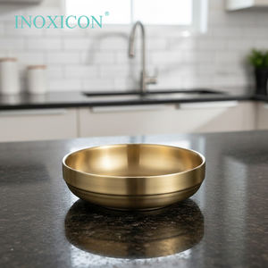 ชามใส่อาหารเกาหลีทรงกลม สแตนเลส 304 สำหรับข้าวและกิมจิ สีทอง หลายขนาด เหมาะสำหรับงานเลี้ยง - Product Image 4