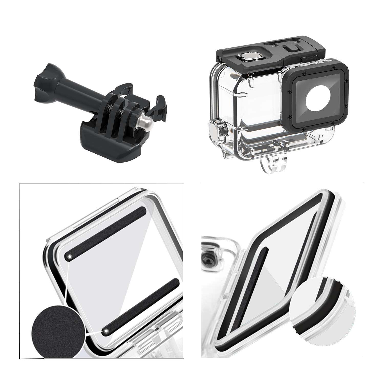 HONGDAK Underwater Standard GoPros Hero7 Waterproof Housing Case Cover Camera Accessory for Hero5/6/7 with Touch Screen