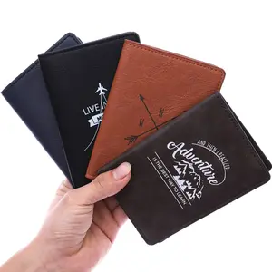 Funda personalizada con logotipo colorido para pasaporte, billetera unisex de cuero pu con estampado para pasaporte, tarjetero