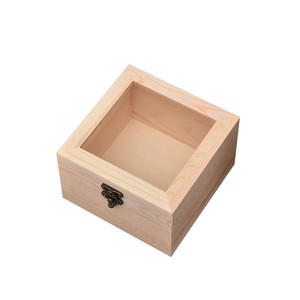 Natural <strong>Wooden</strong> Rectangular <strong>Storage</strong> <strong>Box</strong> with Glass Cover Wood Gift Jewelry Packing <strong>Box</strong> - Product Image 2