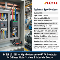 Contacteur magnétique LCELE LC1D09 LC1D12 LC1D18 LC1D25 LC1D32 LC1D38 LC1D40 LC1D50 LC1D65 LC1D80 LC1D95 Contacteur de haute qualité