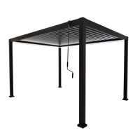 Abeille jardin moderne autoportante en aluminium étanche bioclimatique persiennes rétractables motorisées cellule solaire coulissante Pergola Gazebo