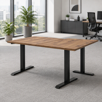 Bureau debout ergonomique en forme de L, moderne et convertible, avec plateau en bois réglable en hauteur électriquement, pour le travail au bureau