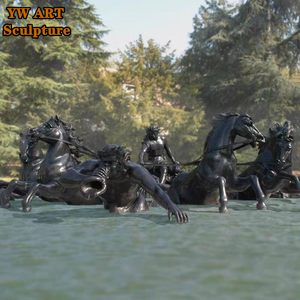 Berühmter Römischer Großer Outdoor-Bronze-Pferdebrunnen, Apollon-Kutsche-Skulptur, Moderne Stadtdekoration, Anpassbare Größe - Product Image 4