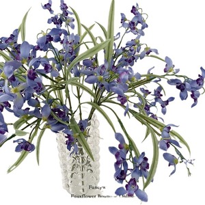 Bouquet d'orchidées artificielles violet, blanc, bleu, imperméable, pour la décoration de la maison, accessoires photo - Product Image 5