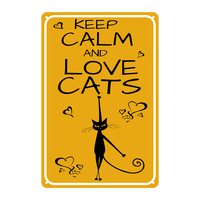 Vente en gros de plaques métalliques vintage 30x40cm, imprimées UV, thème chat, pour décoration murale