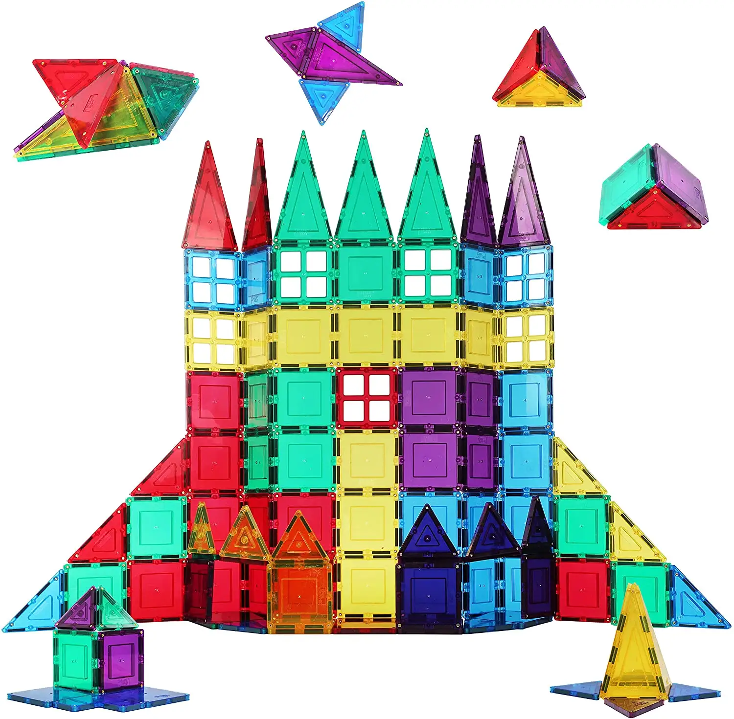 Kids Educational STEM Toys Best Seller Magnet Building Tiles 100PCS Magnetic Building Blocks for Children