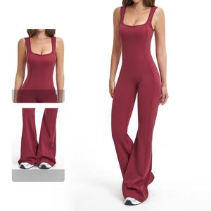 Spandex/Nylon Sports Yoga Beautiful-Back Jumpsuit Flared-Leg Fitness One-Piece Figure-Slimming For fitness and everyday wear - Product Image 2