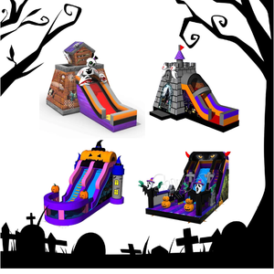 Castillo de rebote con temática de Halloween perfecto para celebraciones de guardería reuniones familiares fantasmas lindos fácil almacenamiento diseño seguro para niños - Product Image 6