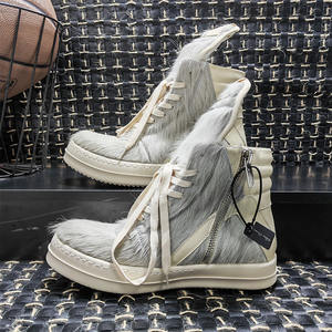 Bottes à lacets pour femmes, chaussures décontractées en fourrure <span class=keywords><strong>de</strong></span> cheval, baskets pour hommes, chaussures en cuir à tige haute, Geobasket rose rouge, plateforme à fermeture éclair, chaussures <span class=keywords><strong>de</strong></span> rue - Product Image 2