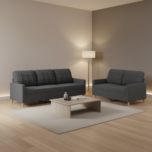 Dark Grey 100% Polyester <b>Sofa</b> <b>Set</b> Modern Tufted Living Room Furniture - Product Image 2