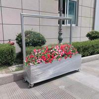 Pembatas Kaca Kafe Anti Angin Weldon Outdoor Stainless Steel X Stand, Pembatas Trotoar, Anti Karat, Pot Bunga Bergerak