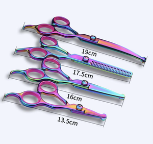 Juego de Tijeras Plegables de Acero Inoxidable para Peluquería Canina, Profesional, 5 Piezas, Coloridas, en Oferta - Product Image 5