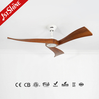 Ventilador de Techo 1stshine con Aspas de Madera Sólida, Control Remoto, OEM/ODM, Ahorro de Energía, Innovador, Duradero, Decoración del Hogar, Motor de Corriente Continua Estable