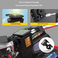 Sensor TPMS para Moto, Sistema de Monitoreo de Presión de Neumáticos Inalámbrico de Alta Precisión con Carga Solar y USB