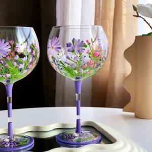 Top qualité peinture à la main verre à vin <span class=keywords><strong>gobelet</strong></span> <span class=keywords><strong>dessin</strong></span> à la main Gin Tonic verres Gin verre à boire tasse - Product Image 4