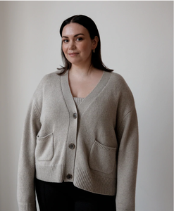 Maglione da <span class=keywords><strong>donna</strong></span> <span class=keywords><strong>Oversize</strong></span> in tinta unita classico <span class=keywords><strong>Cardigan</strong></span> in Cashmere aperto con bottone da tasca - Product Image 2