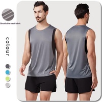 Gilet de sport personnalisé pour hommes, vente en gros, été, respirant, patchwork, entraînement extérieur, séchage rapide, 100 % polyester, coupe ample