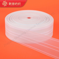 LIANNUO LN055 Ruban de rideau transparent à œillets 100% polyester pour décoration intérieure, 8CM/10CM, design personnalisé, prix bas, vente en gros