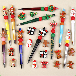 Cuentas de Silicona 3D de Navidad, 20-31mm, Grado Alimenticio, Libres de BPA, Cuentas Sueltas para Decoración de Bolígrafos, Mordedores, Papá Noel, Reno, Galleta de Jengibre - Product Image 4