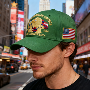 Cappellino da Baseball Patriottico Regolabile con Bandiera USA Ricamata e Aquila Calva per il 250° Anniversario degli Stati Uniti - Product Image 4