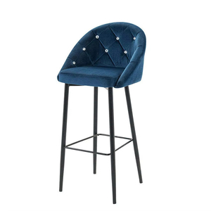 Tabouret de bar moderne en velours bleu marine ST-8682 avec structure en métal souple <span class=keywords><strong>et</strong></span> stable <span class=keywords><strong>pour</strong></span> bar à domicile <span class=keywords><strong>et</strong></span> <span class=keywords><strong>salon</strong></span> - Product Image 4