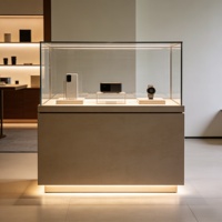 Vitrine de collection en verre trempé avec étagères réglables, vitrine en verre, présentoir personnalisé avec logo pour présentoirs à bijoux