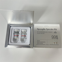 Kit de Tratamiento para el Acné con Esponja de Agua Dulce de 7 Colores, Extracto de Algas, Bio Microneedling, Polvo Exfoliante de Algas, Espículas de Esponja