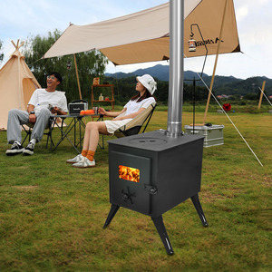 Outdoor Camping Cooking Solid <strong>Fuel</strong> Wood Stove <strong>Log</strong> <strong>burner</strong> Pellet Stove Black Tent Stove Heating - Product Image 3