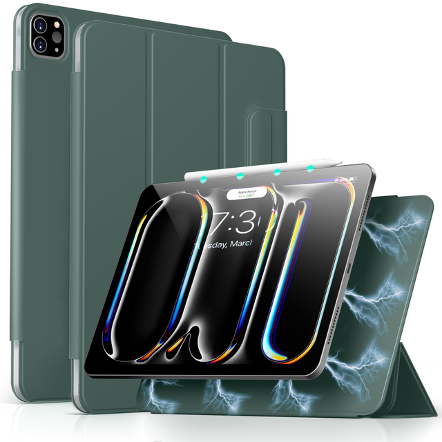 Strong Magnetic Tablet case Slim Lightweight Pencil Pro and Pencil Charging Tablet Cover for iPad Pro 13 M4 2024