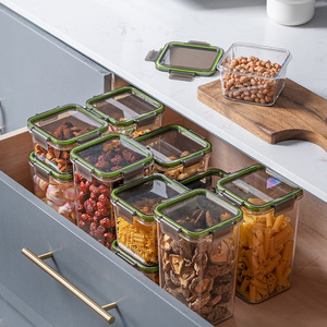 Yimei Kitchen Airtight Storage Containers Rectangle Clip On Lid 460ml 700ml 950ml 1400ml 1900ml For Pasta Nuts Grains Food - Product Image 4