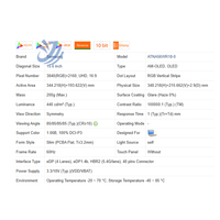 16.0" 60Hz 100000:1,3840*2160 AM-OLED 16:9 400 Cd/m 100% SRGB HDR Modul Layar LCD Laptop Industri ATNA56WR01/2/3/4/5/6/7/8/9