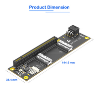 Cable de extensión PCIe 5.0 X16 MCIO para GPU, compatible con adaptador bifurcador de 1 a 2 GEN5 PCI-E X16 a X8 X8, tarjeta riser con alimentación ATX de 6 pines