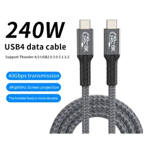 USB4 veri hattı tip-c Thunderbolt 40Gbps iletim 8K projeksiyon hattı hızlı şarj hattı ile uyumludur