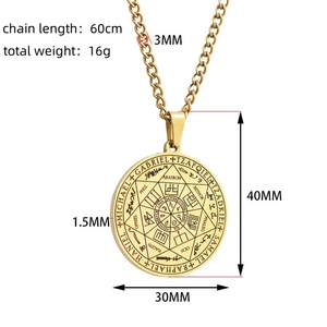 7 malaikat liontin segel Solomon tetrammaton pria Malaikat Sigil kalung segel tujuh Archangel kalung jimat - Product Image 6