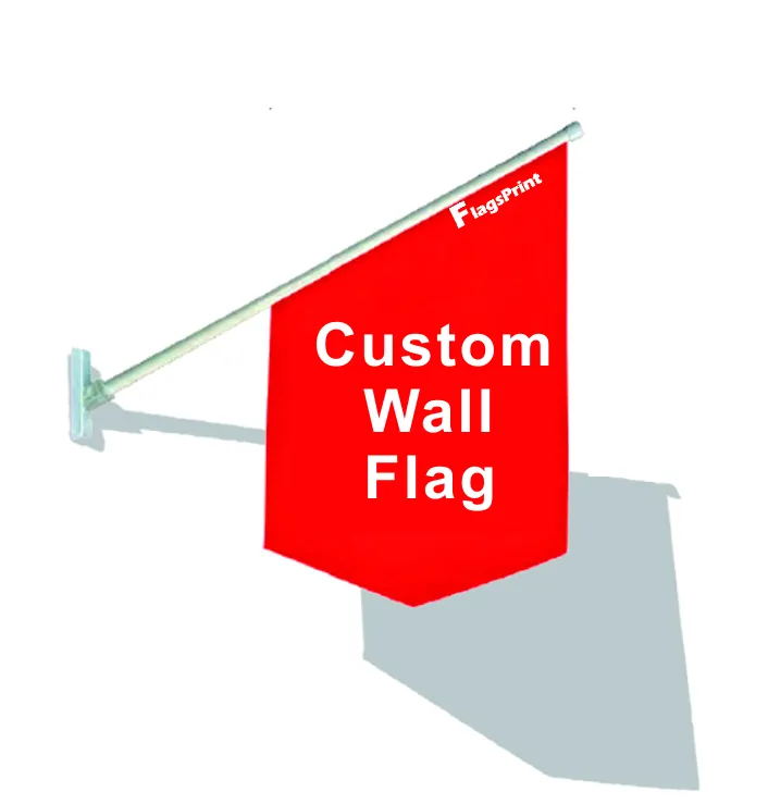 आउटडोर विज्ञापन कस्टम दीवार घुड़सवार झंडा पोल एल्यूमीनियम 180 डिग्री दीवार बढ़ते झंडे फांसी कस्टम दीवार झंडा