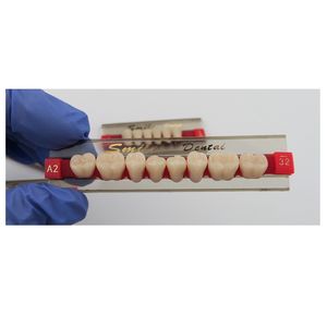 Dentiera dentale in resina sintetica a 3 strati in acrilico con denti finti bocca piena - Product Image 6