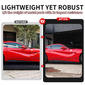 Factory Price Upgrade to RZ Style Carbon Fiber Car Auto Parts Side Skirt For Ferrrari F12 - Product Image 3