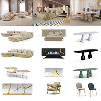 Meubles de salon modernes et luxueux, ensemble de canapés sectionnels en cuir, meubles de salon, canapé en forme de L de luxe de designer italien