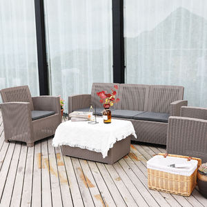 Juego <span class=keywords><strong>de</strong></span> Muebles <span class=keywords><strong>de</strong></span> Patio Económico <span class=keywords><strong>de</strong></span> 5 Plazas, Sofá Moderno para Jardín Exterior - Product Image 3