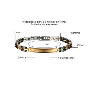 Bracelet pour homme en céramique noire et acier inoxydable 316, minimaliste, de haute qualité, étanche, tendance, test de pulvérisation de sel REACH réussi - Product Image 6