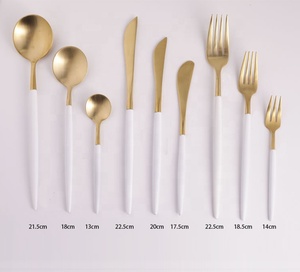 5-mảnh đám cưới cổ điển thiết lập dao kéo thân thiện với môi Rose Gold và <span class=keywords><strong>GOA</strong></span> chải trắng Flatware <span class=keywords><strong>cutipol</strong></span> thương hiệu với Rose Gold mạ - Product Image 6