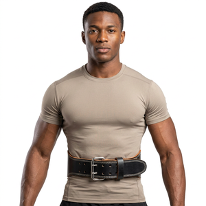Cowhide Leather Heavy Duty Strong Adjustable Non-Slip Buckle Gym Weight Lifting Body Building Training Back Support Fitness <b>Belt</b> - Product Image 1
