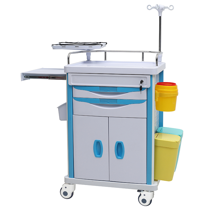 MN-EC002 Multifunction ABS Plastic Hospital  Medical Trolley Emergency Trolley for Hospital