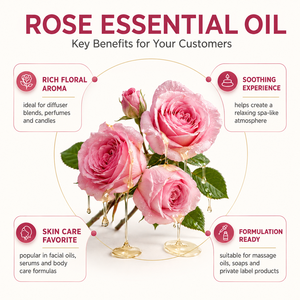 Olio Essenziale di Rosa 100% Puro e Naturale, Distillato a Vapore, Rosa Damascena, Fornitura all'Ingrosso, OEM ODM, Etichetta Privata, Fornitore di Grado Cosmetico - Product Image 2