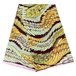 Superbe Tissu Organza Bio Tissé à Motif Batik sur 6 Yards, <span class=keywords><strong>Pagne</strong></span> Hollandais Scintillant pour Vêtements et Sacs - Product Image 4