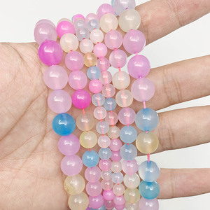ลูกปัดหินโมร์แกนไนต์สีธรรมชาติทรงกลมสำหรับทำเครื่องประดับ ขนาด 8 มม. 15 นิ้ว - Product Image 2